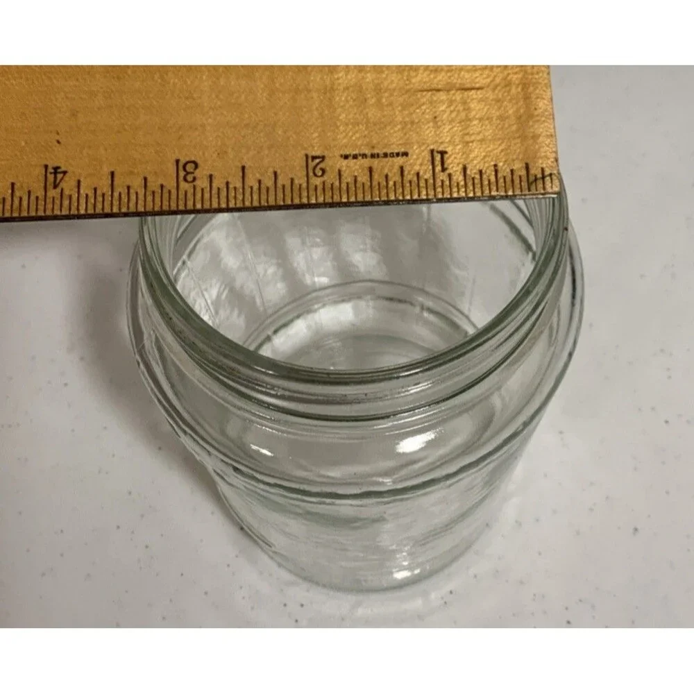 Vintage Herring Barrel Glass Jar Hoosier Canister Small 5” Farm House Country